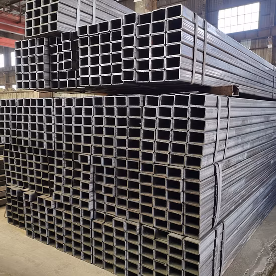 ERW S235jr S355jrh Q195 A36 Rectangular Gi Square Pipe Tube Carbon Welded Steel Pipeline Pipe for Building From China Factory