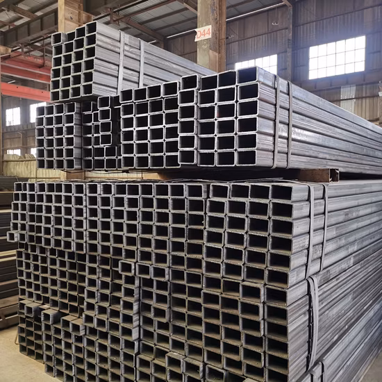 ERW S235jr S355jrh Q195 A36 Tubo cuadrado Gi rectangular Tubo de tubería de acero soldado al carbono para la construcción de la fábrica de China